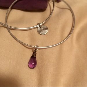 “J” + “Amethyst” Bangle Gift Set